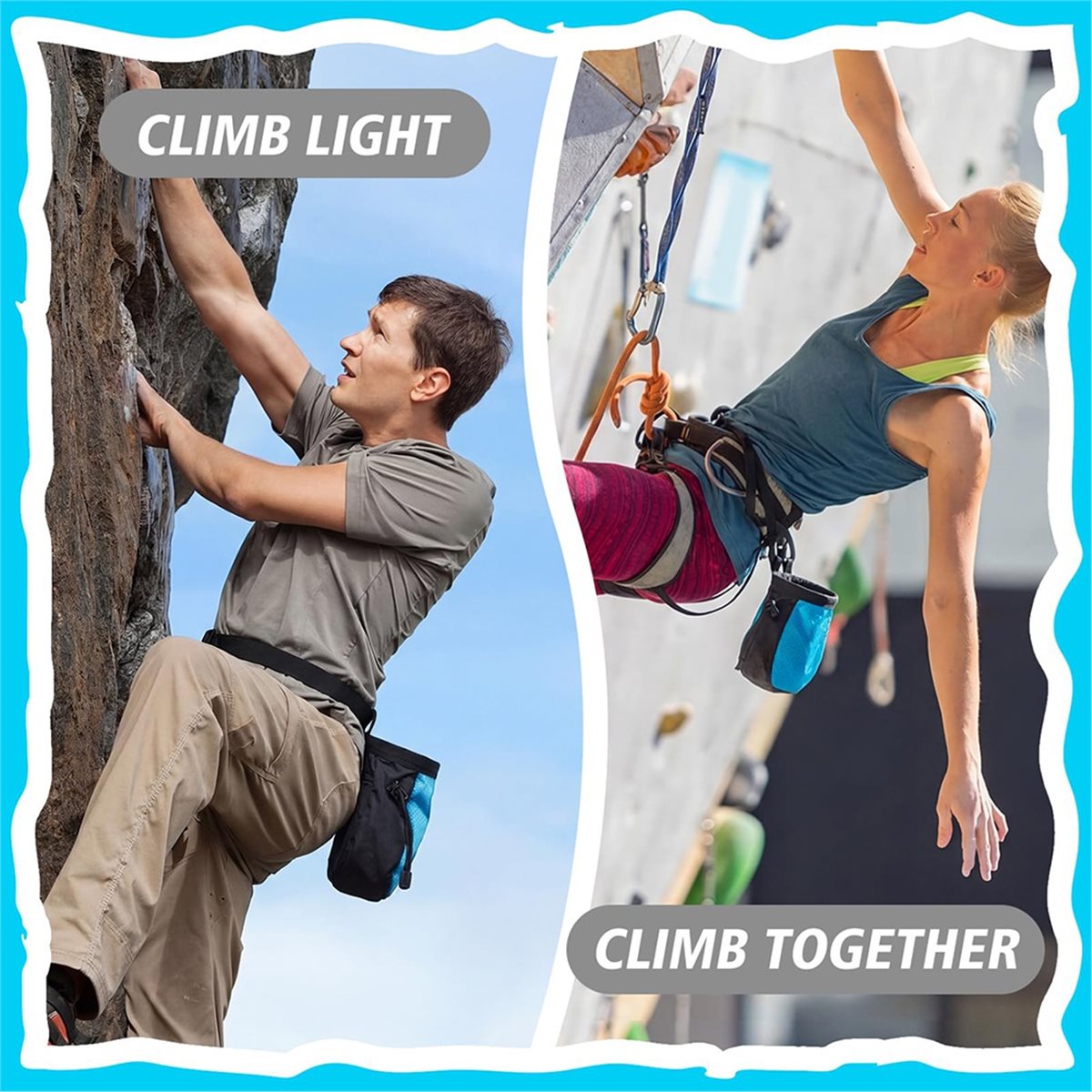 Chalk Bag Bouldering - 11·11COUPON クライミングチョークバッグセット クライミング、体操、ウェイトリフティング、ボルダリングなどに最適なロック用具