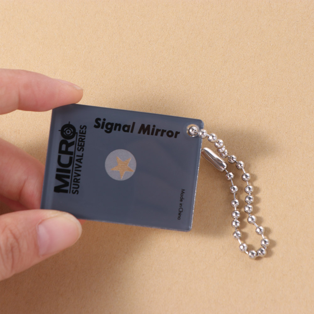 Signal Mirror Rescue - 携帯用反射式屋外信号ミラー。実用的な昼間の救助用ミラー。旅行や多目的に使えるサバイバルミラー。屋外用具。