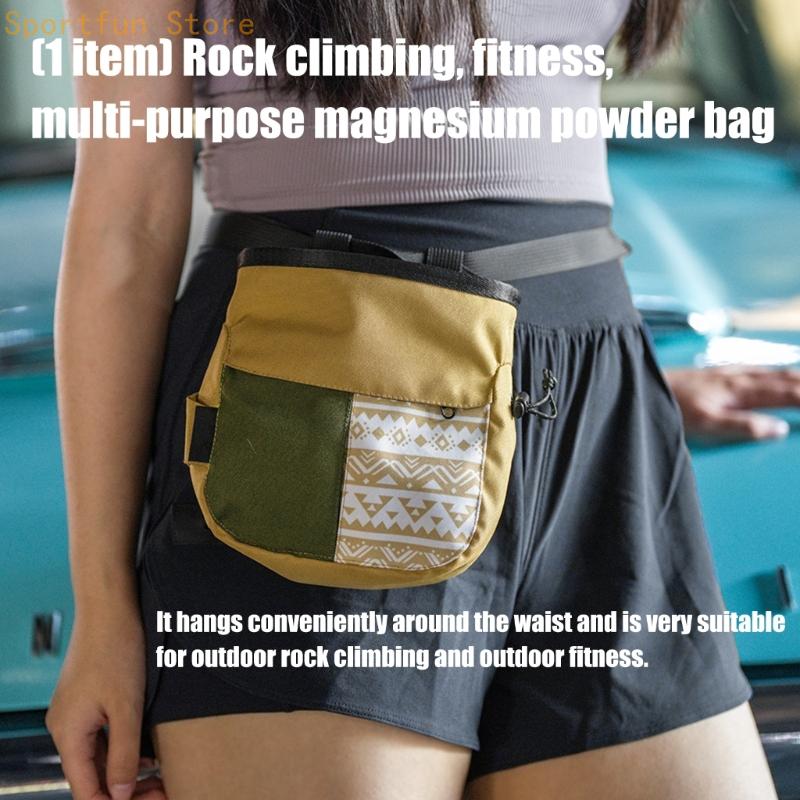 Chalk Bag Bouldering - オックスフォード布ロッククライミングチョークバッグポケット付き調節可能なボルダリングチョークバッグバケットジムクライミング、体操 X7JD