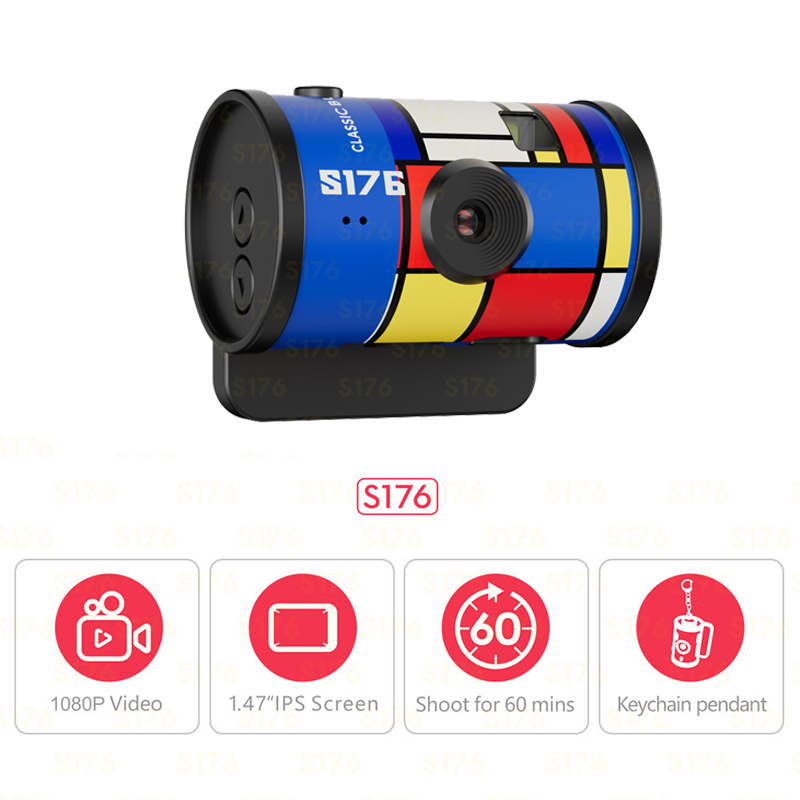 Outdoor Adventure Videos - S176ポータブルミニフィルムカメラ1080P HDレコーダー、ウェアラブルネックレスデザイン、写真・動画撮影機能搭載、Vlogやアウトドアアドベンチャーに最適
