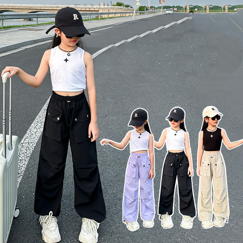 Outdoor Adventure Girl - 女の子用軽量防蚊カーゴパンツ、通気性のある生地、夏のアウトドアアドベンチャー活動やカジュアルな服装に最適