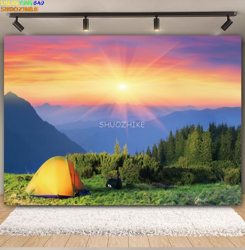 写真、森、キャンプ、テント、焚き火、山、湖、旅行、冒険、赤ち - Outdoor Adventure Background のレビューと価格