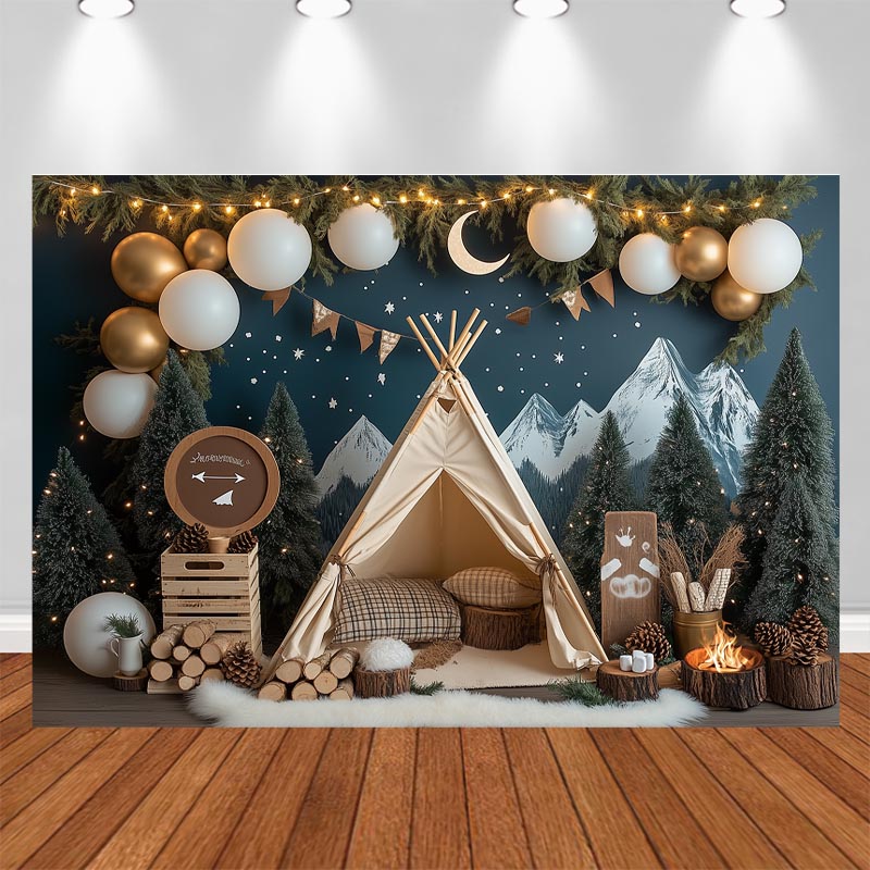 LS ナイトキャンプ写真撮影背景幕 森テント キャンプファイ - Outdoor Adventure Background のレビューと価格
