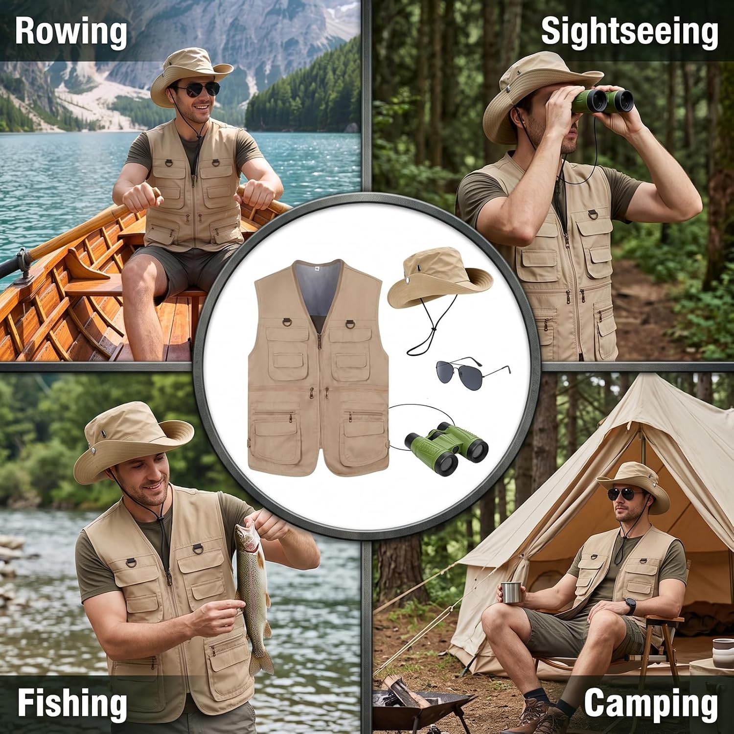 4点セット メンズ サファリコスチュームセット アウトドアア - Zoo Outdoor Adventure Set のレビューと価格